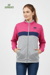 WOMENS EMROIDED ZIPPER HOODIE - Smgarment's